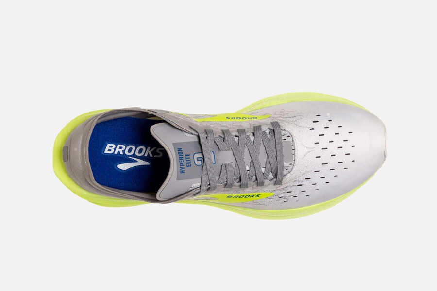 Brooks Running Shoes - Hyperion Elite 2 Spikes Mens - White/Grey/Green - KXR-127964